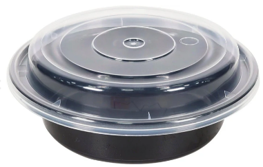 P2276 - Maple Leaf 6" Round Black Container (150 sets)