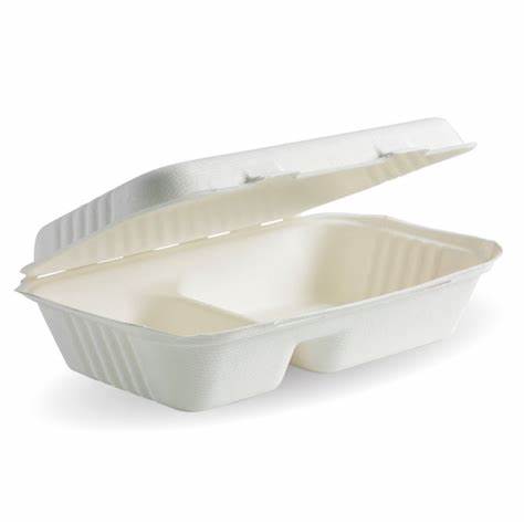 P4005 - 9"x6"x3" 2-Comp Sugarcane Container (250's)